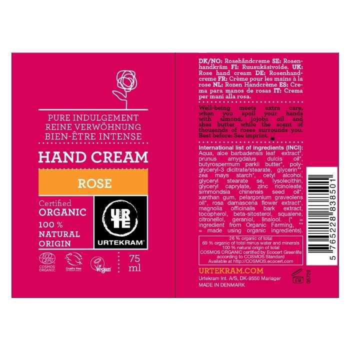 Urtekram - Organic Rose Hand Cream back