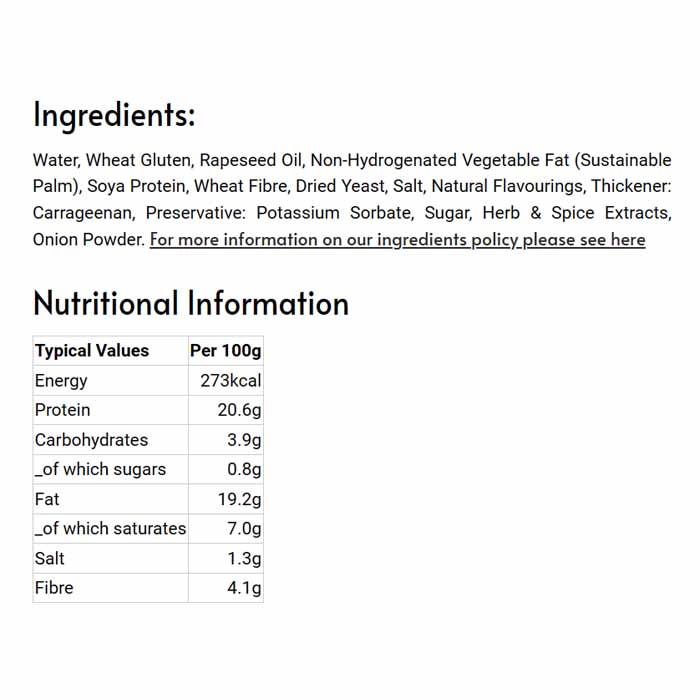 Vbites Foods Ltd - Cheatin Turkey Roast, 390g - back