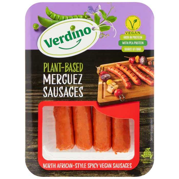 Verdino - Plant-Based Merguez Sausages, 200g