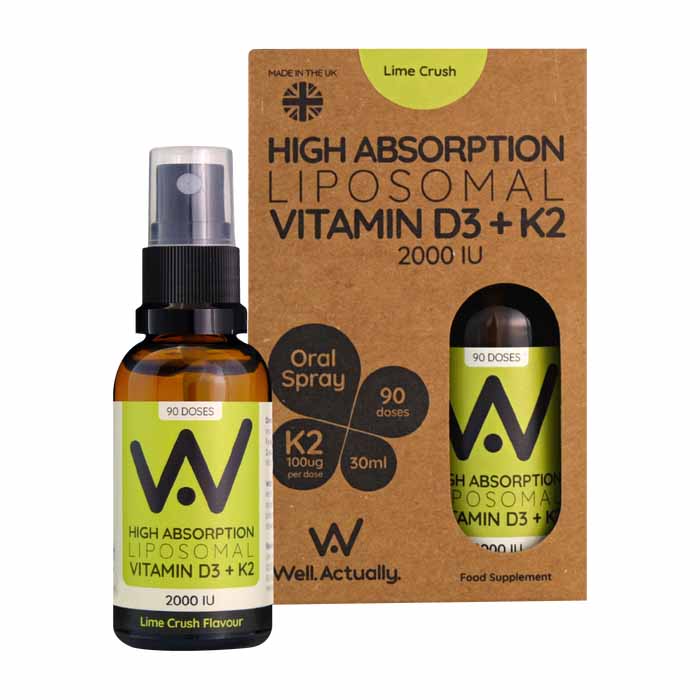 Well. Actually. - Liposomal Vitamin D3 + K2 Oral Spray Lime Crush, 30ml 