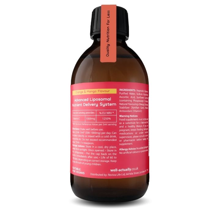 Well. Actually. - Liposomal Liquid Vitamin C - 1000mg 30 Servings, 150ml - back