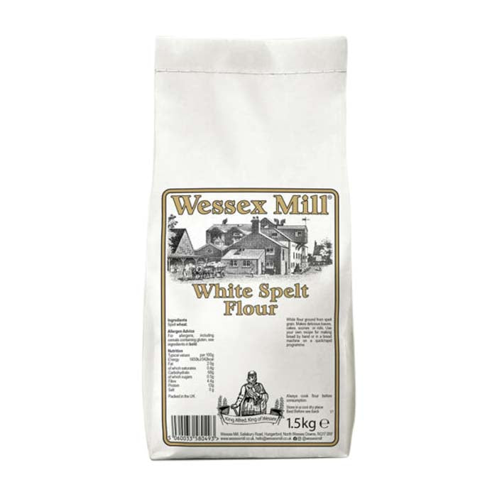 Wessex Mill - White Spelt Flour, 1.5kg  Pack of 5