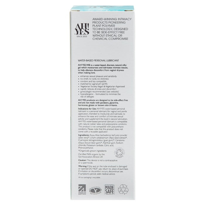 Yes - Organic Water Based Personal Lubricant, 100ml_Ingredients